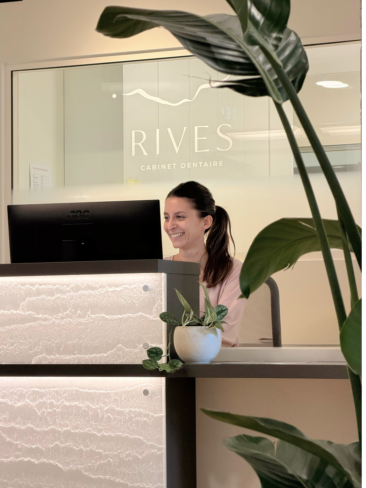 La réception du cabinet dentaire RIVES à Annecy