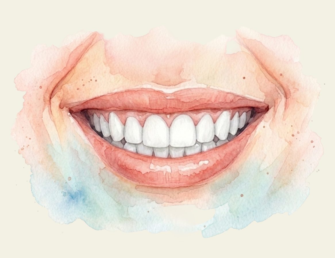 Illustration aquarelle – esthétique dentaire