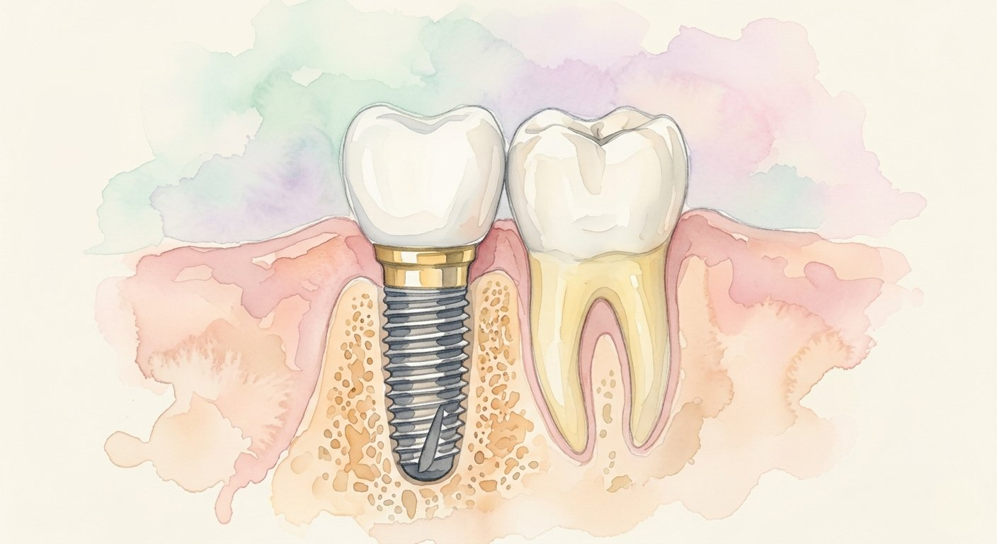 Aquarelle d'un implant dentaire